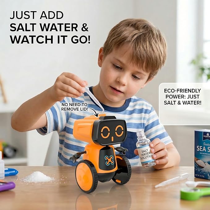 Science Saltwater-Powered Robot Kit, No Batteries Required, DIY Toys, Scientific Experiments, Creative Toy, Environmental Protection, for Festival Boys & Girls