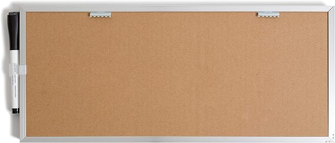 U Brands Dry Erase Weekly Combo Board, 7" x 16" Inches, Office Supplies, Silver Aluminum Frame, Pack of 1 (4585U03)