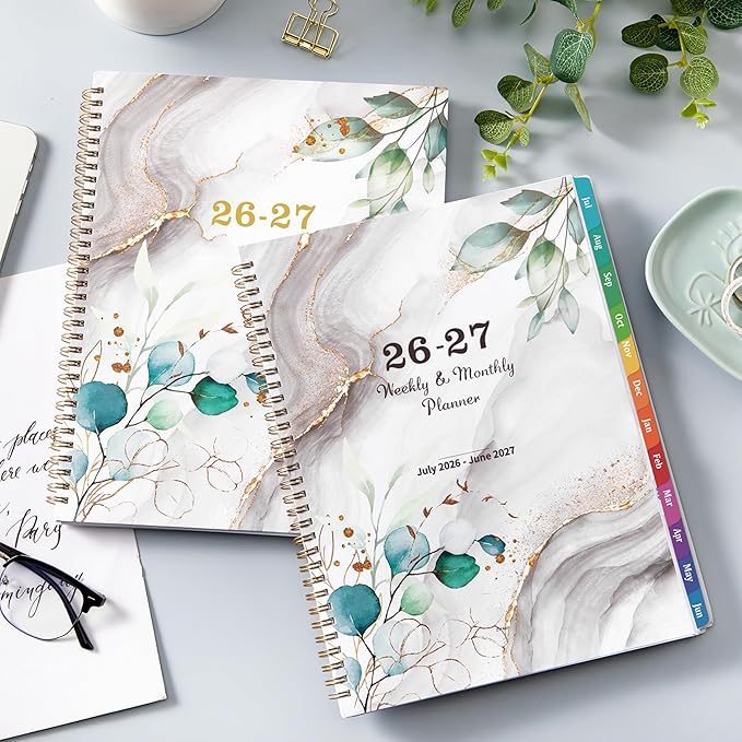 2026-2027 Planner - Academic 2026-2027 Planner, July 2026-June 2027, Weekly and Monthly Planner with 12 Month, 8.5" x 11", with Colorful Tabs, Inner Pocket