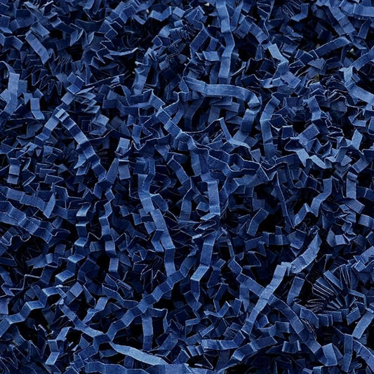 1LB Crinkle Cut Paper Shred Filler for Gift Box Bag and Basket On Father's Day(Navy Blue）