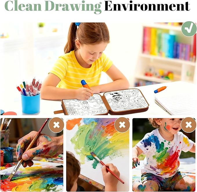 3-in-1 Reusable Water Painting Book for Kids – Preschool Learning Toy with 10 Themes – Water Coloring & Color-Sorting Game – No Mess Painting & Reusable Fun for Ages 3+