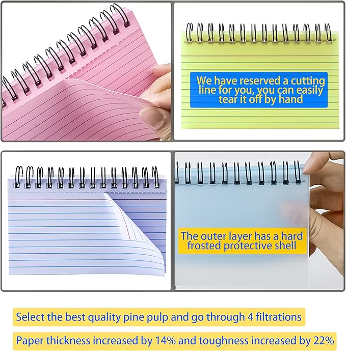 Colorful 500 Pcs Spiral Index Cards 3x5 Inch Flash Cards with Ring Lined Note Card Book Flashcards, Colored Ruled Card Pad Index Note Books 3 x 5 Notecards for Studying School Supply College