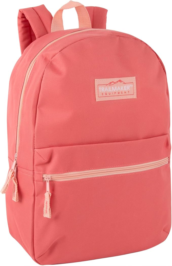 Trail maker 24 Pack Classic 17 Inch Backpacks in Bulk Wholesale Back Packs for Boys and Girls (Assorted Girls 4 Color Pack)