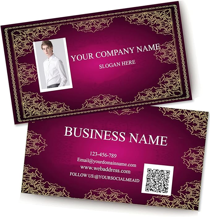 Custom Personalized Business Cards 500Pcs Double-sided color printing Business Cards can Add You Picture, Personalized Name Card No Additional Charge Size 3.5" X 2"