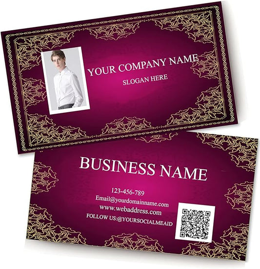 Custom Personalized Business Cards 500Pcs Double-sided color printing Business Cards can Add You Picture, Personalized Name Card No Additional Charge Size 3.5" X 2"
