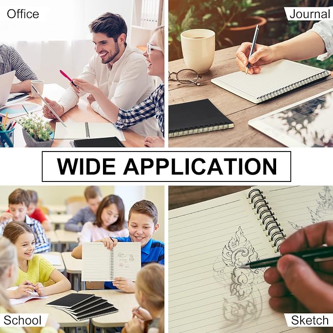Yahenda 36 Pcs Spiral Notebooks, 1 Subject, Wide Ruled, Black