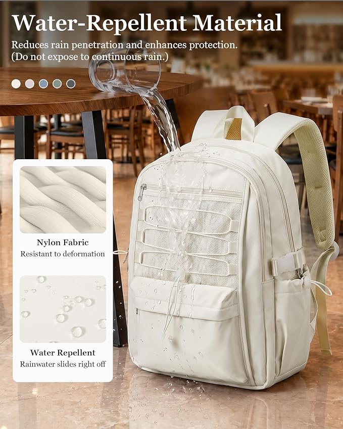 suwasp College Backpack for Women, Waterproof Laptop Backpack Fits 15.6 Inch Laptop, School Bookbag with Water Bottle Pocket, Anti Theft Work Backpack for College, Travel, Commuter