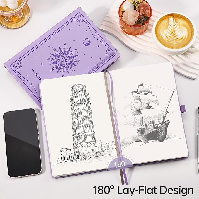 EMSHOI Blank Journal Notebook, 192 Pages, A5 Size (5.7'' x 8.3'')