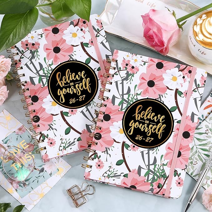 Planner 2026-2027 - Weekly & Monthly Planner, Jul 2026-Jun 2027, Academic Planner 26-27, 6.4"×8.5", Tabs, Thick Paper, Twin-Wire Binding, Back Pocket, Inspirational Quotes for Office Home School