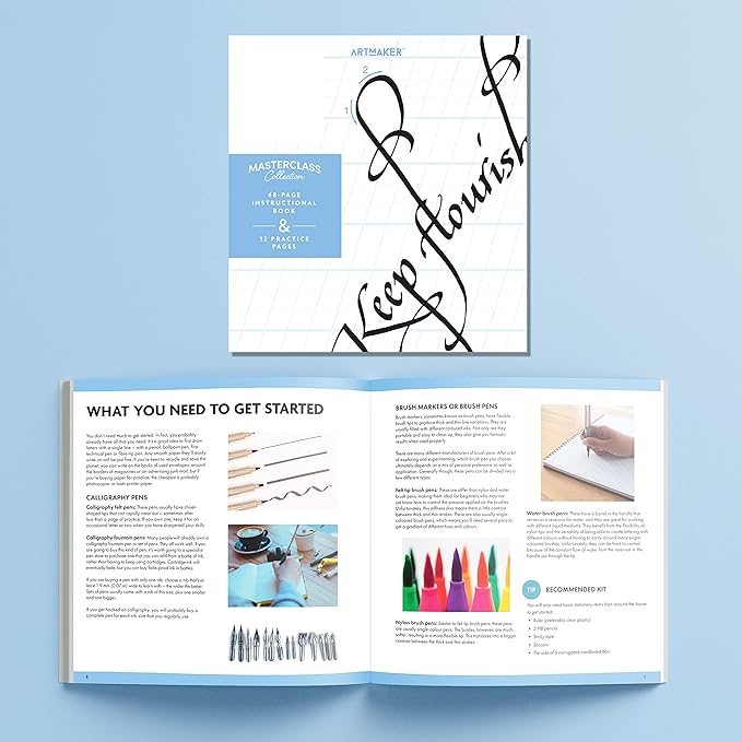 Art Maker Masterclass Collection: Calligraphy Art Kit - Beginner to Advanced Calligraphy - Calligraphy Guide - Calligraphy Equipment - Craft Kits - Arts and Craft for Adults
