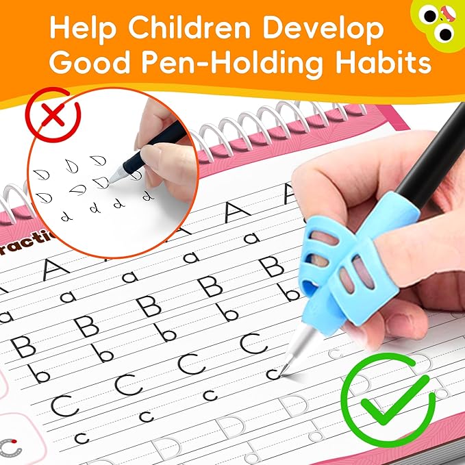 Large Magic Grooved Writing Practice for Kids 3-5, Grooved Writing Books Ages 6-8, Magic Book Handwriting Practice for Kids 5-7, Preschool Workbook Tracing Books for Boys & Girls