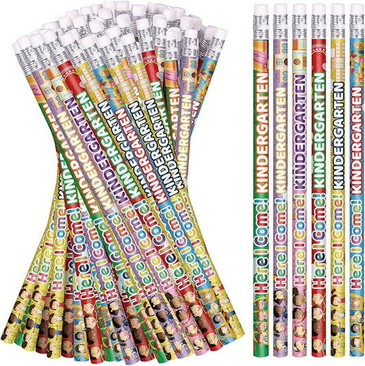 Kindergarten Pencils Colorful Birthday Pencils Fun Inspirational Pencil Back to School Pencil (60)