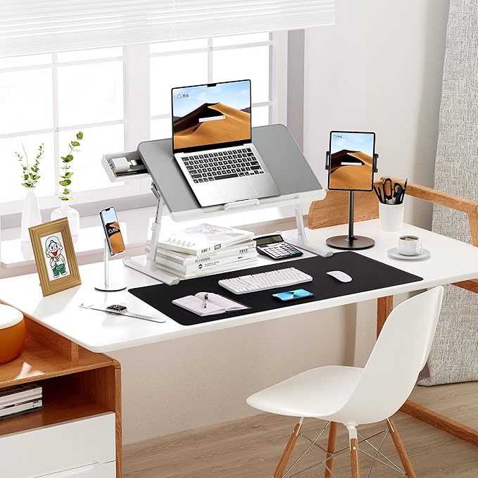 AFIING Large Desk Mat 47" x 17", Dual-Sided Natural Cork & PU Leather Desk Pad, Non-Slip Waterproof Mouse Pad for Office, Home & Gaming, Black