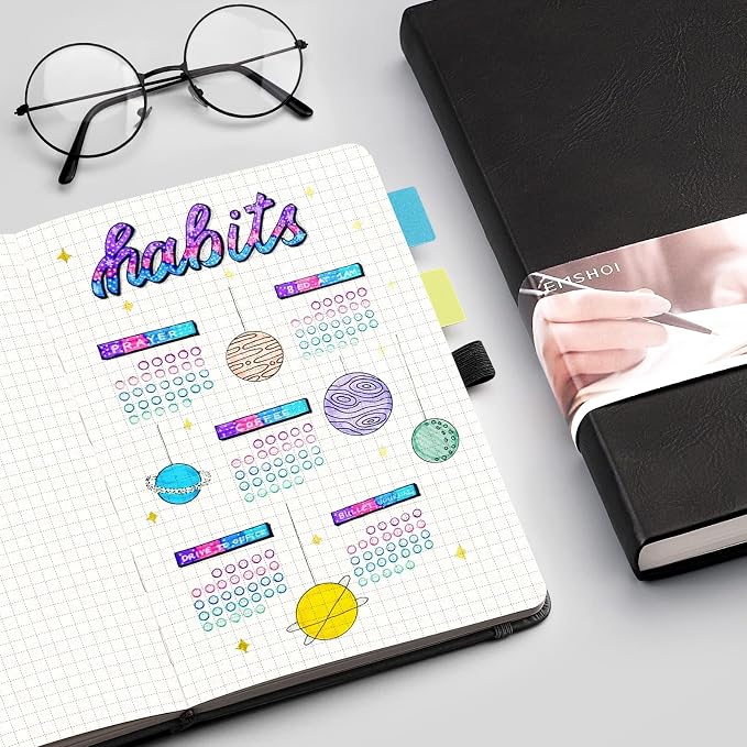 EMSHOI Graph Grid Journal Notebook, 256 Pages, A5 Size (5.7'' x 8.3'')