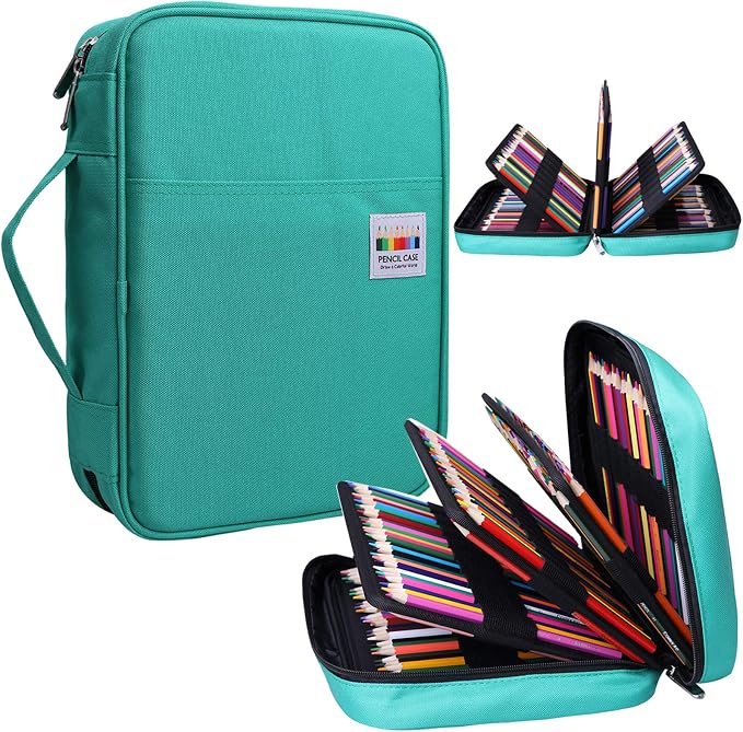 Coloring Pencil Case 220 Slots Pencils/Gel Pens Organizer Waterproof Travel Case Zipper Carrying Portable Pencil Markers Pen Holder Bag for Painter Writers