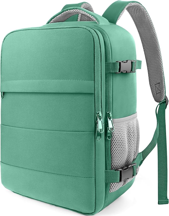 HOTOR Travel Backpack Flight Approved Bag Men Women, Medium Dark Green | TSA Carry on Luggage, 15.6inch Laptop, Casual Daypack Travel Essentials Nurse Bag for Work, Business, Weekender, College