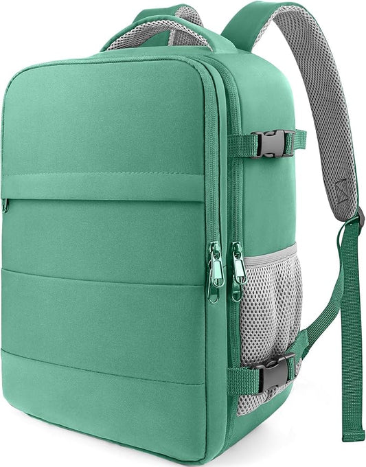HOTOR Travel Backpack Flight Approved Bag Men Women, Medium Dark Green | TSA Carry on Luggage, 15.6inch Laptop, Casual Daypack Travel Essentials Nurse Bag for Work, Business, Weekender, College