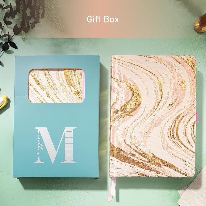 MGGAO Lined Journal Notebook, A5 Fabric Journal for Women Men