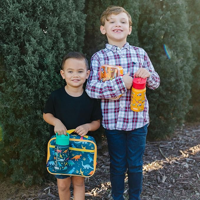 Wildkin Kids Insulated Lunch Box, Keeps Food Hot or Cold, BPA-Free with Mesh Pockets & Easy-Clean Lining – Ideal for School, Travel & Daycare – Jurassic Dinosaurs