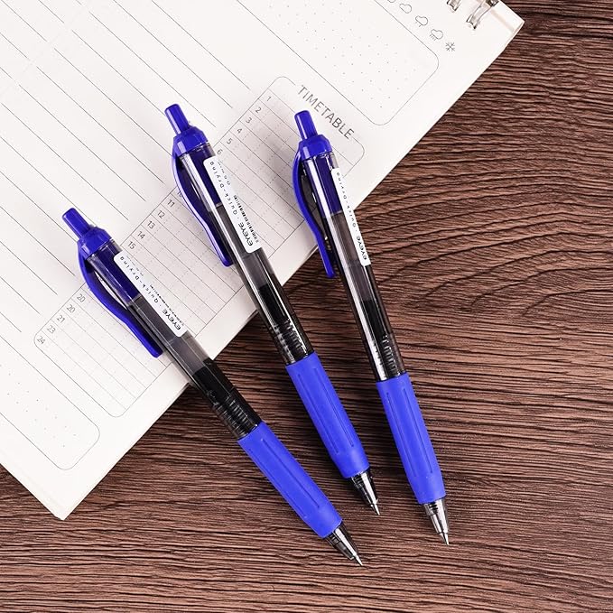 EYEYE G-103 Retractable 0.5mm Gel Pens, 5 Black 5 Blue Extra Fine Point Blue Ink Pens Quick Dry, Ballpoint Pen Fine Point Smooth Writing Pens for Office School Supplies