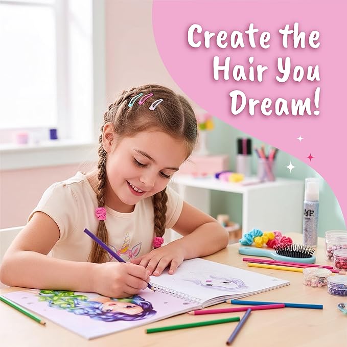 BSCOOL - Drawing, Coloring & Activity Book. Create Hairstyles with Stickers and Guides. Fashion Design Sketchbook for Kids 5 and up. Little Designer Book - Fashion Design for Kids.