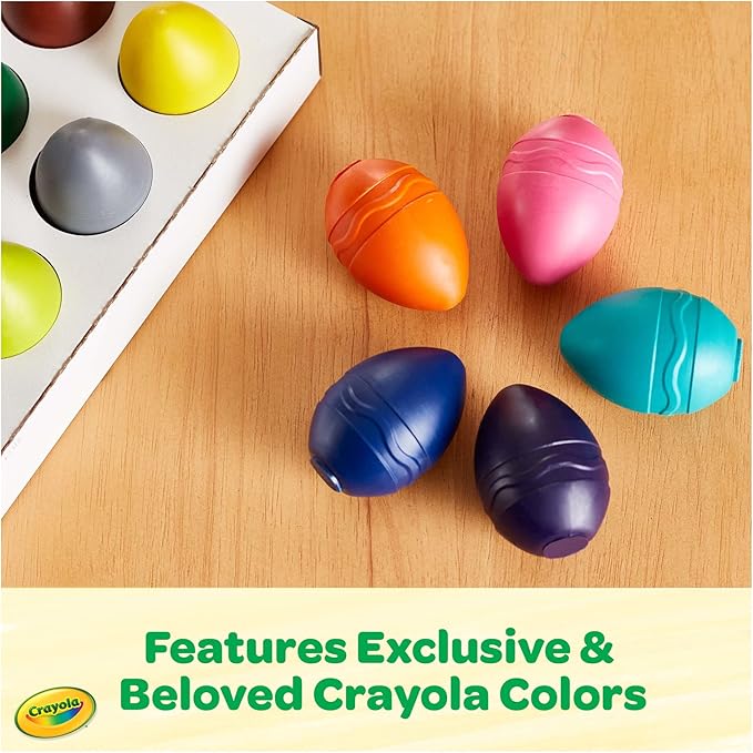 Crayola Large Egg Crayons (12ct), Classroom Must Haves, Teacher School Supplies for Toddlers, Kindergarten & Elementary, Ages 1+