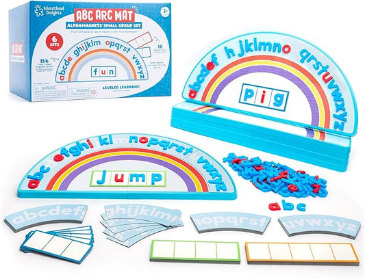 Educational Insights ABC Arc Mat AlphaMagnets Small Group Set - Classroom Magnetic Letter Board, Toddler Alphabet Magnets, Magnetic Letters and Numbers, ABC Learning Toys for Kids Ages 3-5