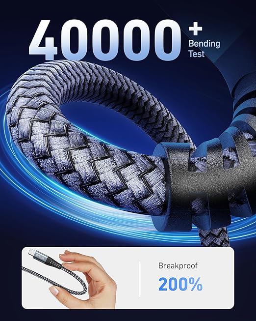 Short USBC to USBC Cable 1FT, 60W USB Type C Fast Charging Cable for Car, Durable iPhone USB C to USB C Charger Cable USB C Cord for iPhone 17/16/15/Pro Max/Plus, Samsung Galaxy S26 and More-2Pack