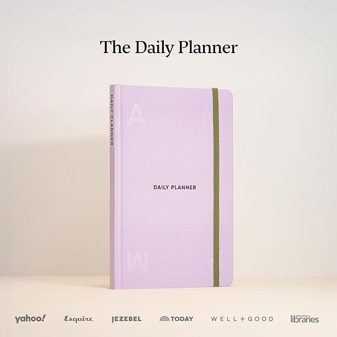 Kunitsa Co. Undated Planner - Hardcover, with Habit Tracker & Goal Setting - Daily, 120 Days, Start Anytime (Lavender)