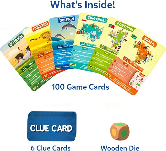 Skillmatics Guess in 10 Animals & Countries Combo, Perfect for Boys, Girls, Kids & Families Who Love Card Games, Educational Toys, Travel Games, Trivia, Gifts for Ages 6, 7, 8, 9, 10 & Up