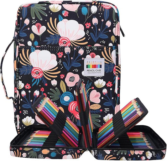 Coloring Pencil Case 220 Slots Pencils/Gel Pens Organizer Waterproof Travel Case Zipper Carrying Portable Pencil Markers Pen Holder Bag for Painter Writers