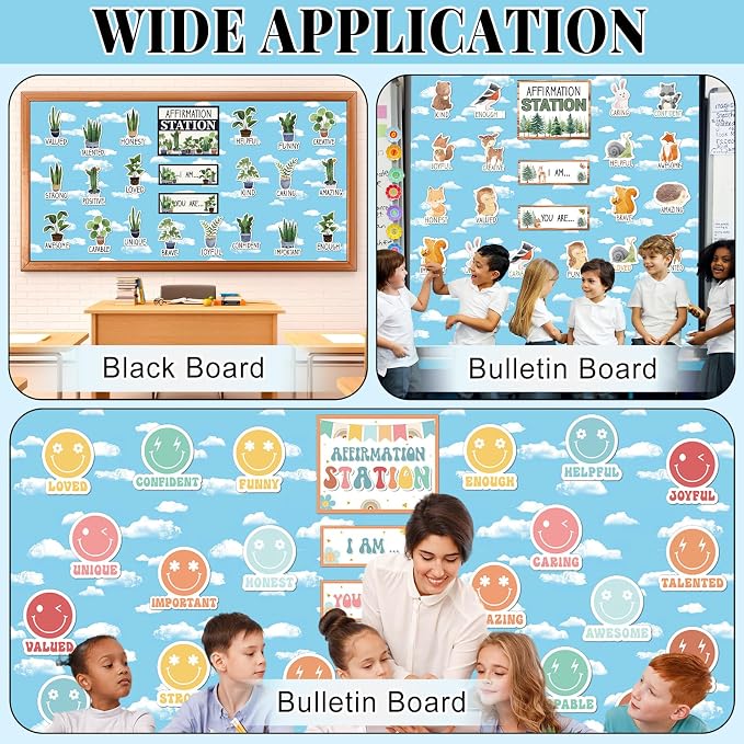 Blue Sky Cloud Bulletin Board Roll Non-Woven Fabric Poster 15.7" x40ft