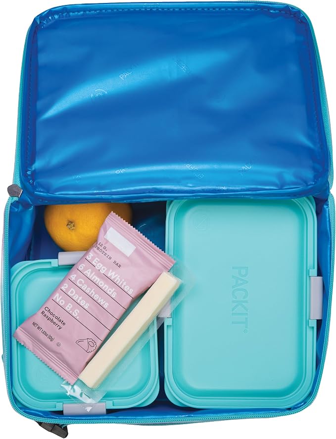 PackIt Freezable Classic Lunch Box, Tie Dye Sorbet | Built-in ice packs, EcoFreeze+ Technology, Zip Closure, Zip front pocket, Side-release buckle handle, Collapsible, Reusable