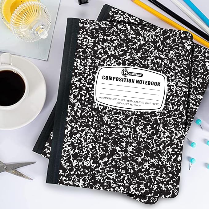 Rosmonde 1000 Pack (Pallet) Composition Notebooks Bulk, Quad Ruled, Pallet of Composition Notebooks, 200 Pages (100 Sheets), 9-3/4 x 7-1/2, Bulk Notebooks for School & College, 4-7 Days Transit
