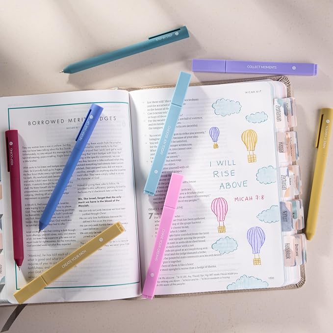 DIVERSEBEE Aesthetic Highlighters and Gel Pens, No Bleed (Create) | 8 Pack Pastel Bible Highlighters, Assorted Colors Cute Journaling Pens, Bible Study Supplies, Bible Markers