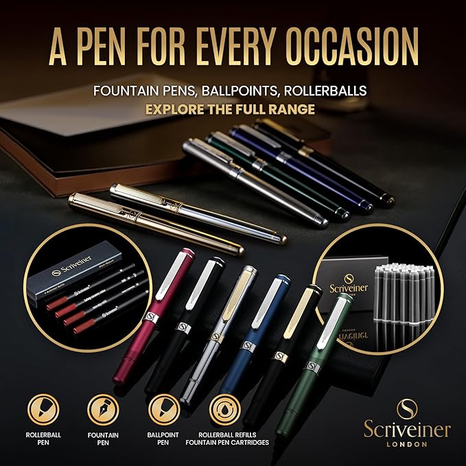 20 Black International Standard Ink Cartridges by Scriveiner