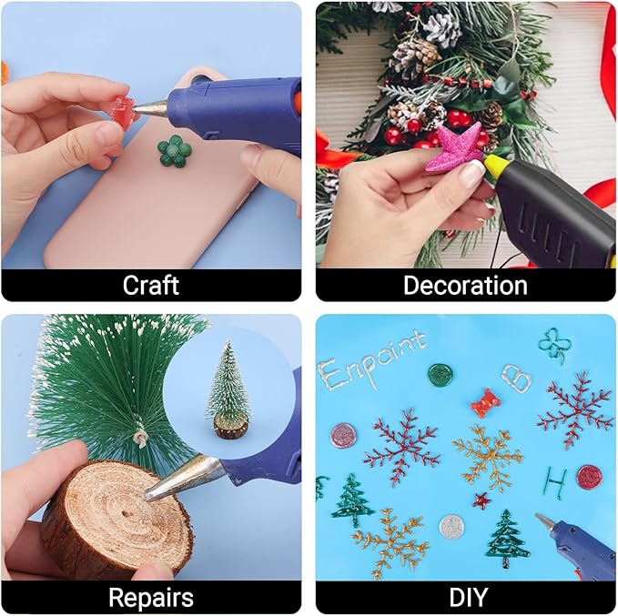 ENPOINT Black Hot Glue Sticks Mini, 7x200mm Long Hot Melt Glue Sticks for Craft, 36 Pack Small Size Fabric Adhesive Glue Sticks for DIY, Decoration, Car Dent Repair, Gluing Project