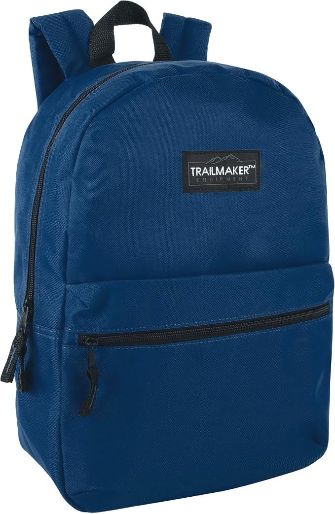 Trail maker 24 Pack- Classic 17 Inch Backpacks in Bulk Wholesale Back Packs for Boys and Girls (Assorted 6 Colors Pack)
