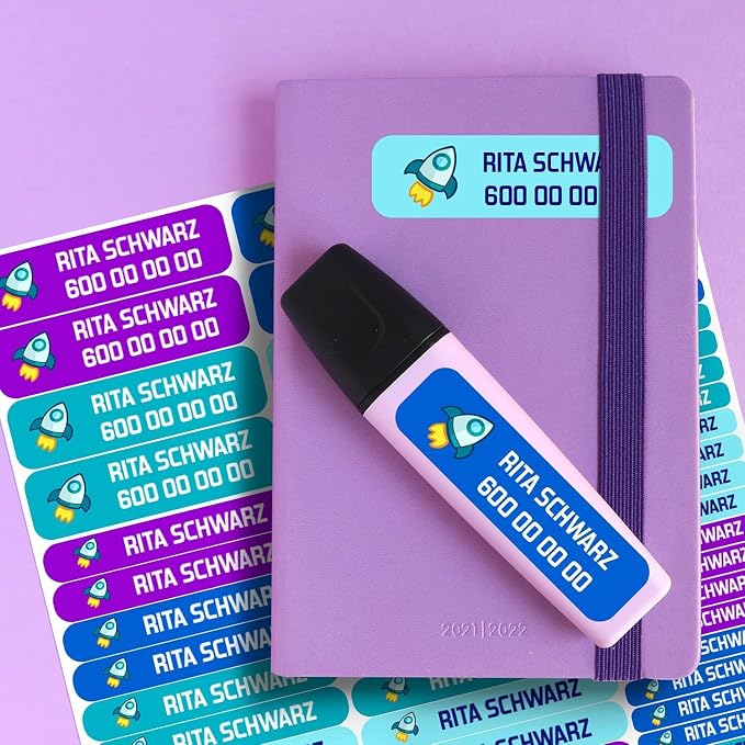 155 Custom Name Labels for Clothing & School Supplies. 100 Eco-Friendly Iron-On Fabric Labels + 55 Waterproof Stickers