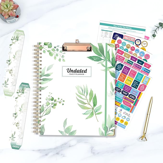 Ospelelf Undated Spiral Bound Planner Daily, Weekly and Monthly Planner 2026, Work Planners 12 Month 8.5 x 11