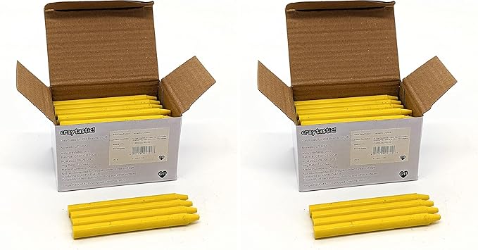 Craytastic! Bulk Unwrapped Crayons Box of 52 (Yellow) for Crafting, Parties, Kids - Paperless Crayons, No Paper Wrapper - Safety Tested Compliant with ASTM D-4236 (Pack of 2)