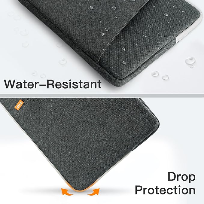 JETech Laptop Sleeve for 16-Inch MacBook Pro (M1-M5, 2019-2026), Waterproof Bag Case with Pocket, Compatible with 16 Inch Notebook (Dark Grey)