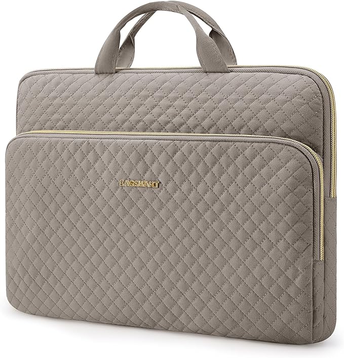 BAGSMART Laptop Case Compatible with 13-13.3 inch Notebook,Compatible with MacBook Pro 14 Inch,MacBook Air,Protective Carrying Bag with Pocket,Handles, Brown