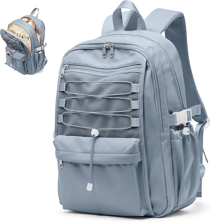 suwasp College Backpack for Women, Waterproof Laptop Backpack Fits 15.6 Inch Laptop, School Bookbag with Water Bottle Pocket, Anti Theft Work Backpack for College, Travel, Commuter,