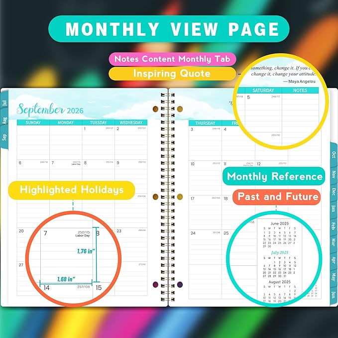 Student Planner 2026-2027 - Academic Year Weekly & Monthly School Planner, 11’’ × 9’’, Student Calendar with Stickers, Monthly Tabs, Strong Twin-Wire Binding, Perfect Organizer