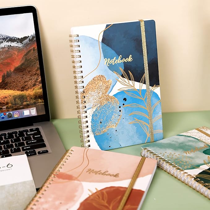 Notebook - 3 Pack A5 Lined Journal Notebooks, 8.3'' x 6'' Spiral Notebook, Journal Notebook with Thick Paper, Classic College Ruled Notebooks for Office, School Supplies