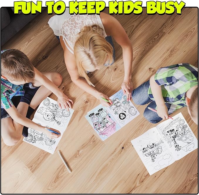 72Pcs Zoo Animal Coloring Books Bulk for Kids - 9"x11" Animal Party Favors with Jungle Safari Animals and Activity Sheets for Goodie Bags, Classrooms and Themed Birthday Supplies (Pack of 72)