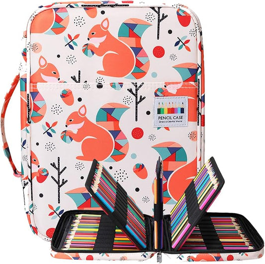 Coloring Pencil Case 220 Slots Pencils/Gel Pens Organizer Waterproof Travel Case Zipper Carrying Portable Pencil Markers Pen Holder Bag for Painter Writers