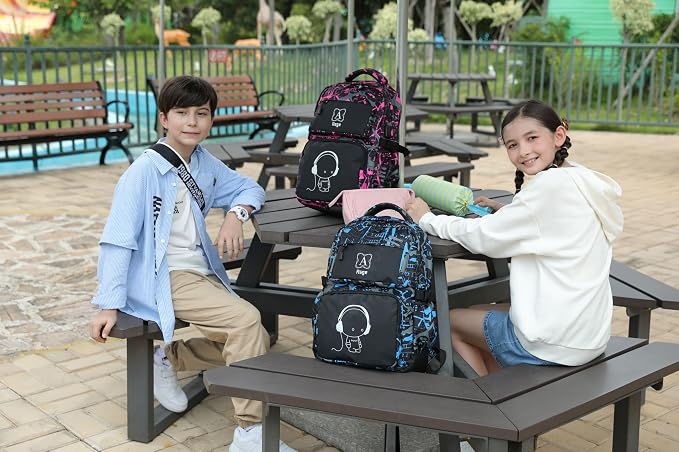 Asge Backpack for School Boys Backpacks for Kids Camo Bookbag for Middle School Bags Waterproof Travel Back Pack (Blue) | Camo Design, Middle School, Waterproof, Travel