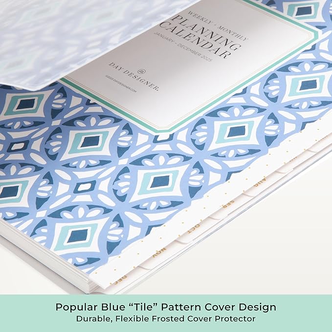 Blue Sky Day Designer 2026 Weekly and Monthly Planner Calendar, January 2026 - December 2026, 5" x 8", Flexible Cover, Durable Twin Wire Binding, Includes Storage Pocket, Stickers, Tile